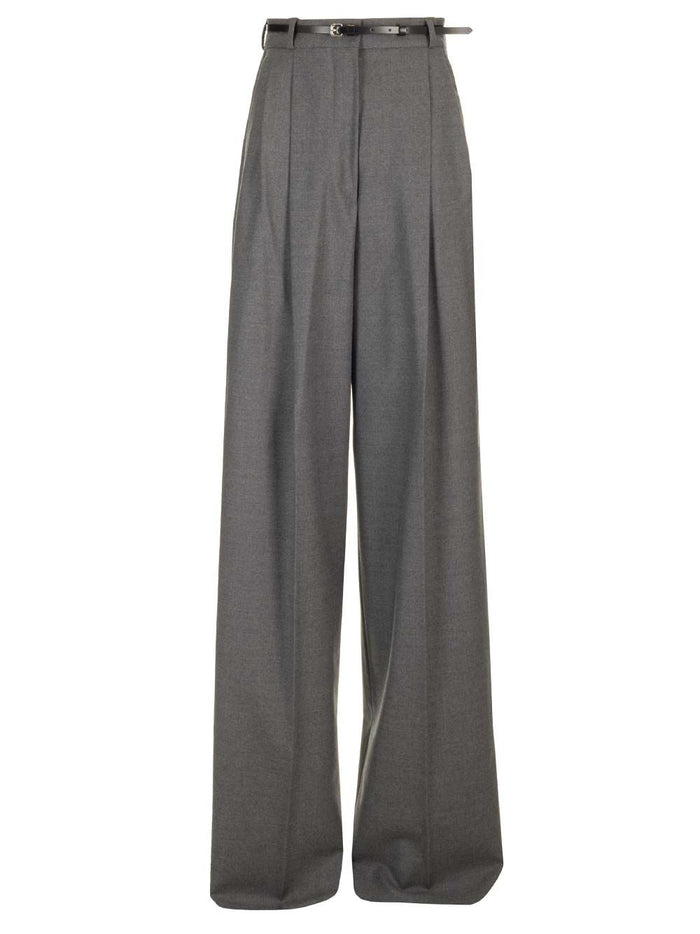 Oversized Trousers Grey Virgin Wool Ovis Aries