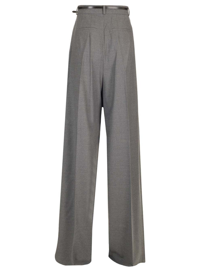 Oversized Trousers Grey Virgin Wool Ovis Aries