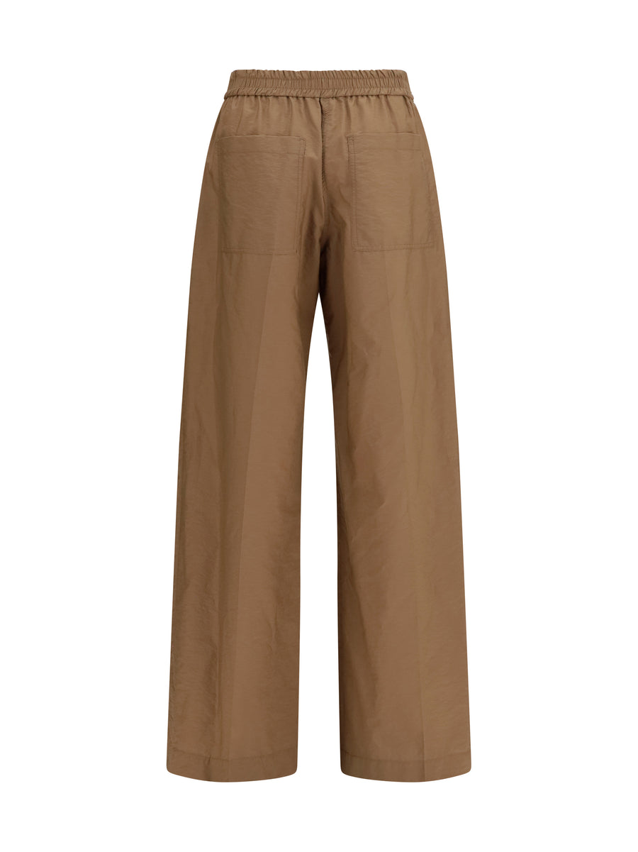Trousers With Elasticated Waist, Dune Cotton