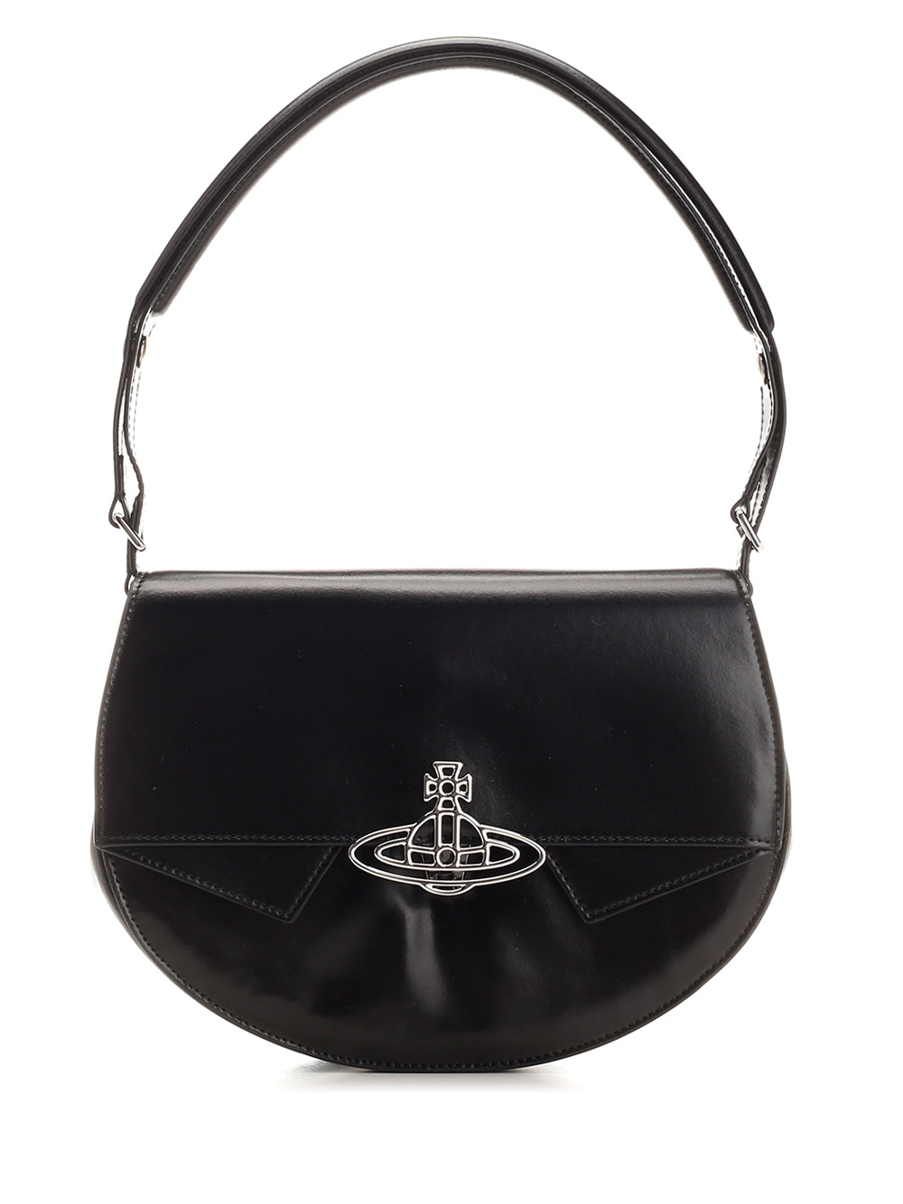 Sadie Leather Shoulder Bag Black Cow