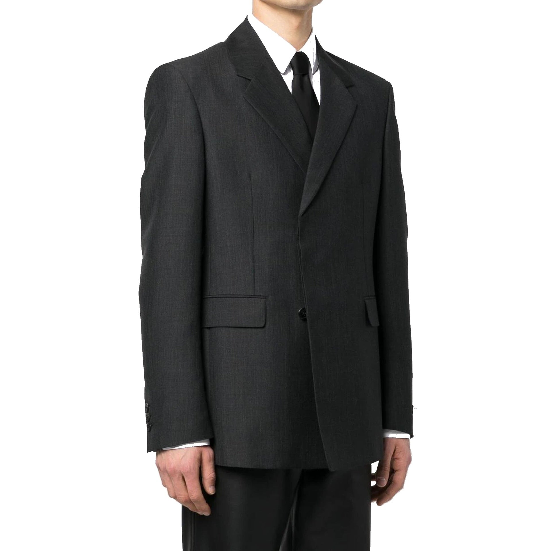 Double-Breasted Wool Jacket Gray