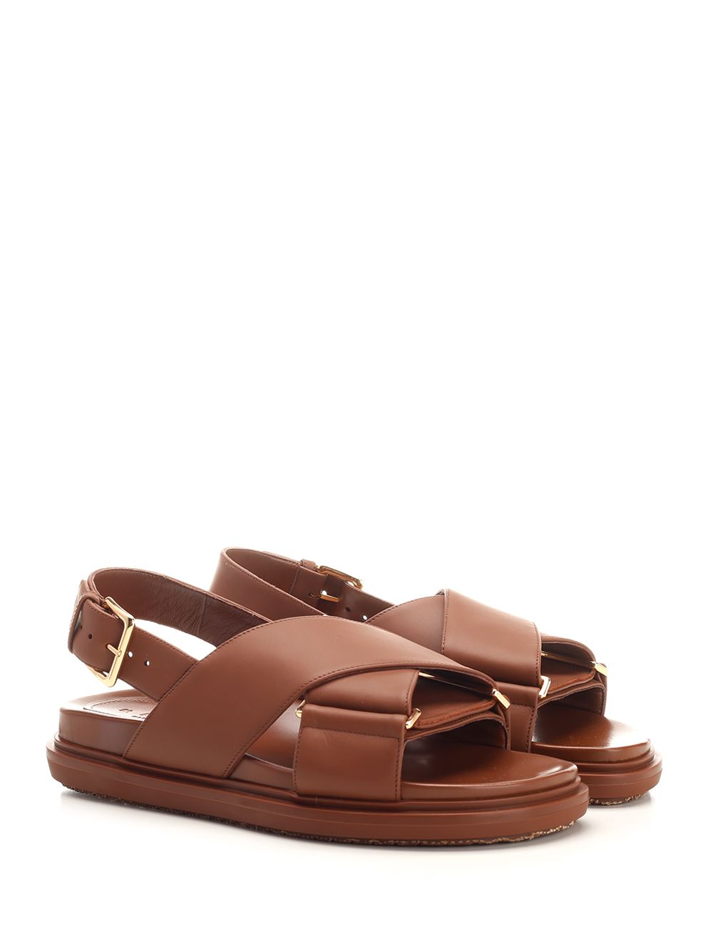 Brown Leather Footbed Scarpe Basse