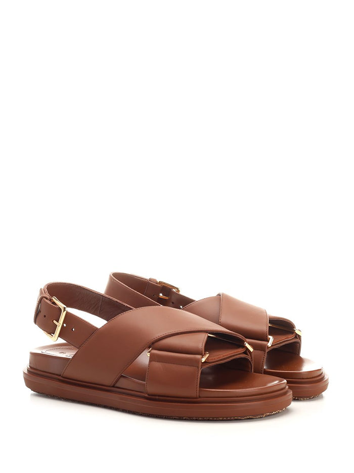 Brown leather Footbed Scarpe Basse