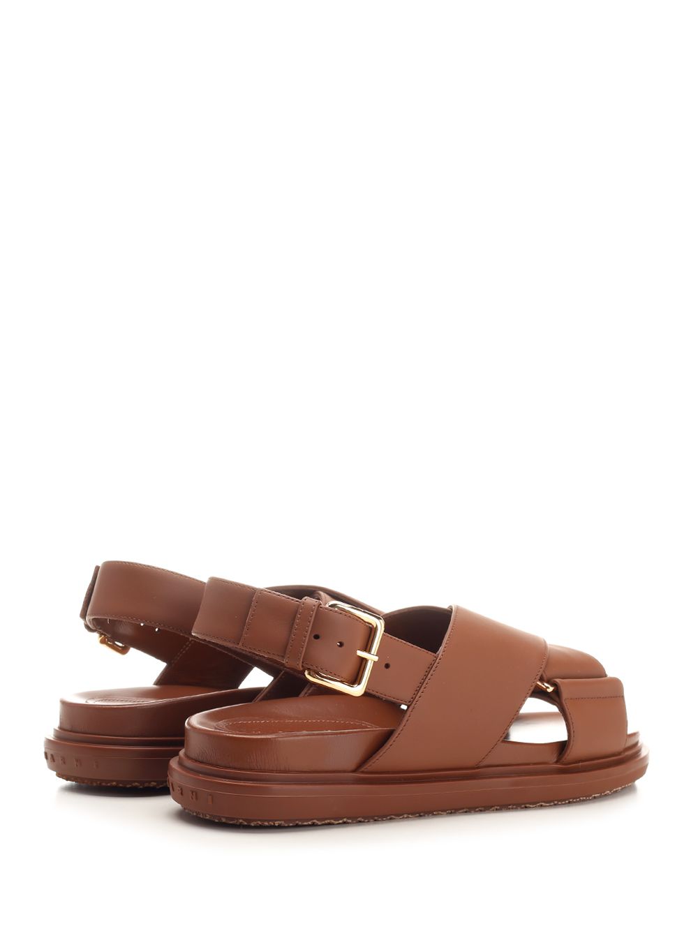 Brown Leather Footbed Scarpe Basse