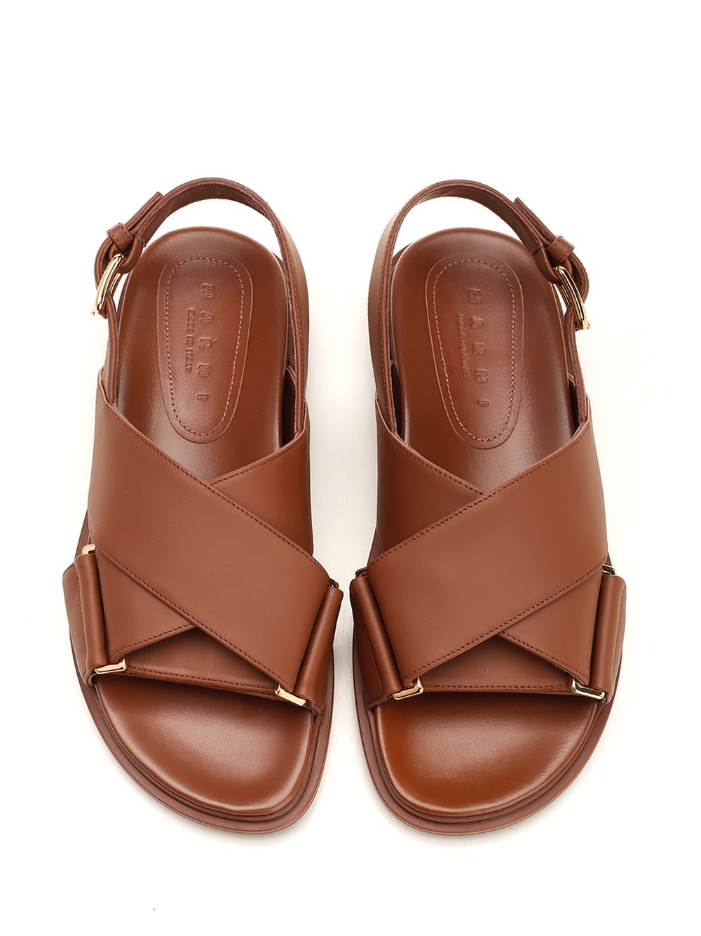 Brown Leather Footbed Scarpe Basse