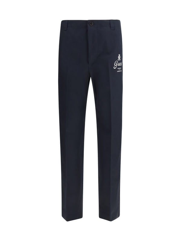 Gucci 100% cotton trousers in black