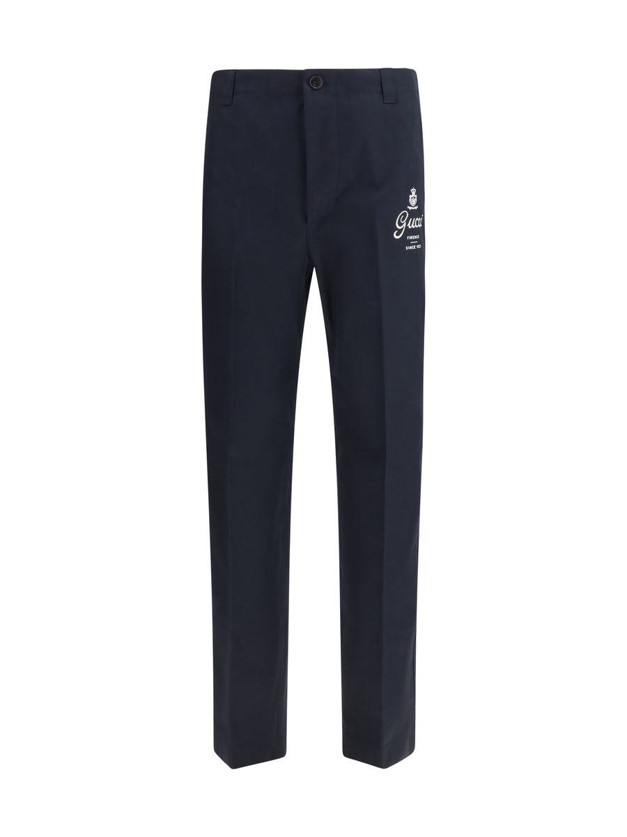 Gucci 100% cotton trousers in black