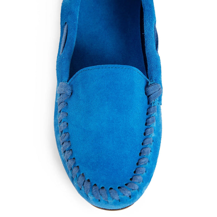The Row Mabel Leather Loafers Blue Calf