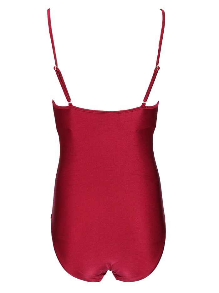 One-Piece Swimsuit Bordeaux Polyamide Elastane Swimwear
