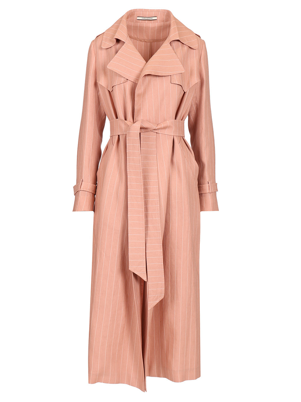 Carola long trench coat Rose Lino Poliestere