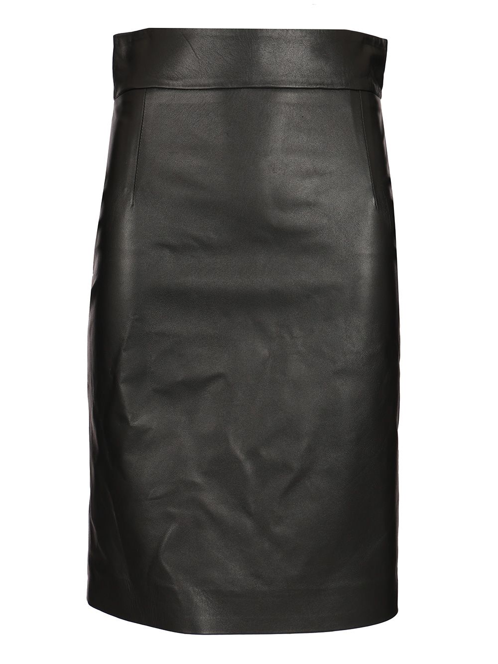 Suede Midi Skirt Black Lamb Leather