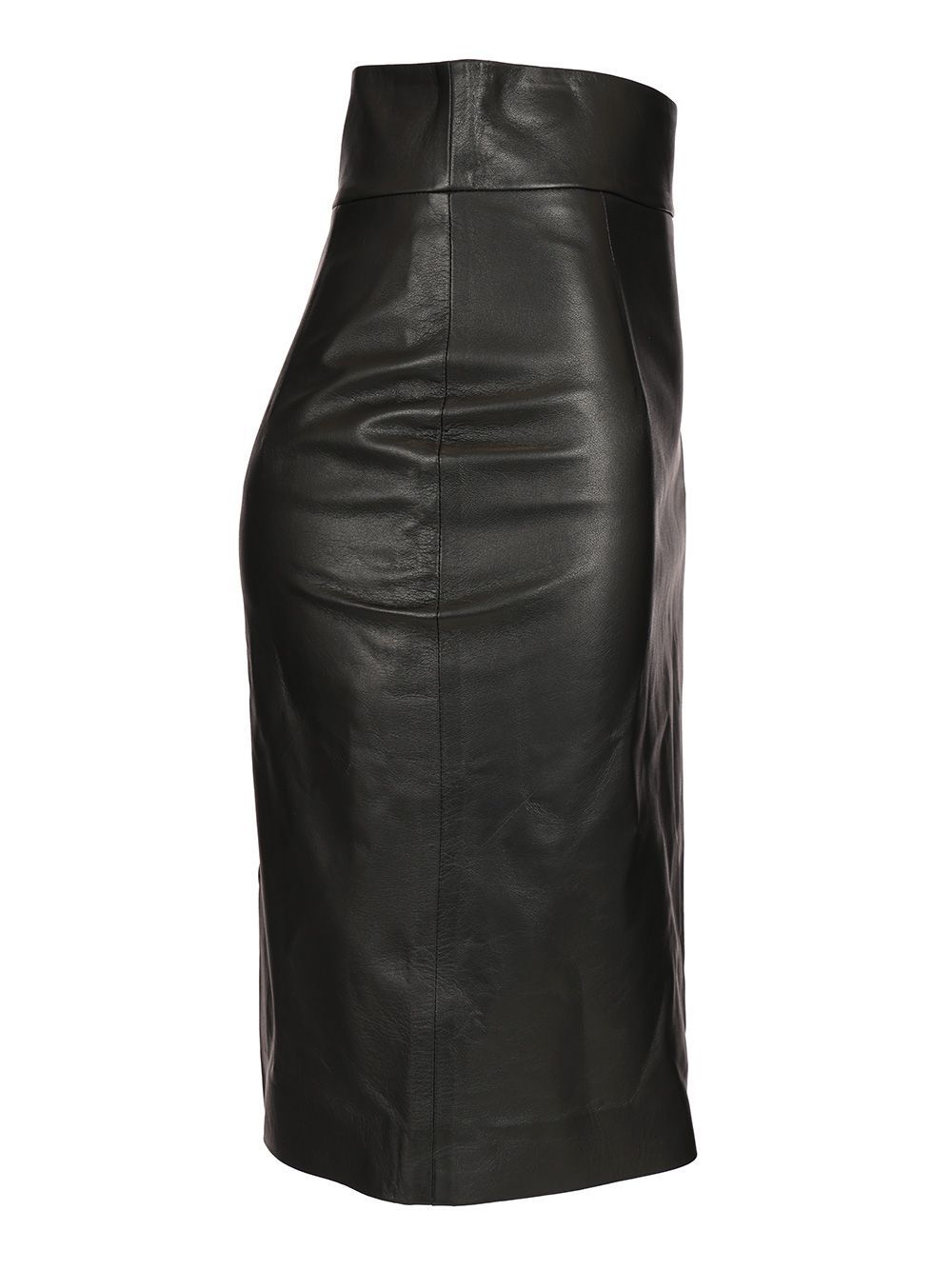 Suede Midi Skirt Black Lamb Leather