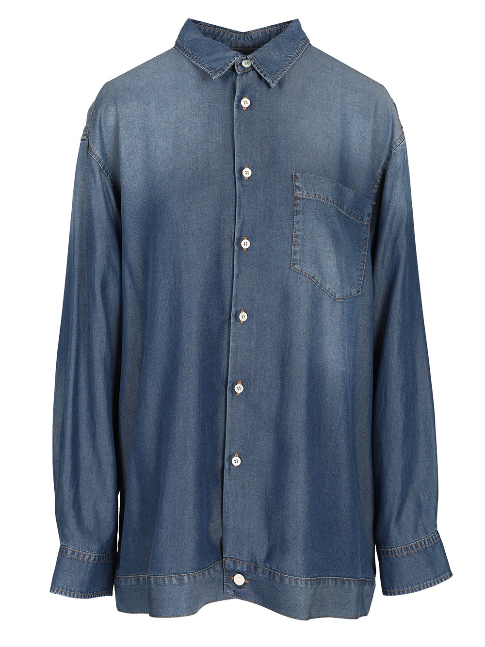 Trompe-loeil denim shirt Blue Lz (w)