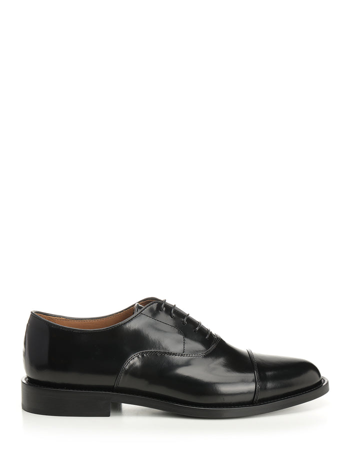 black leather Oxford shoe Lace-up