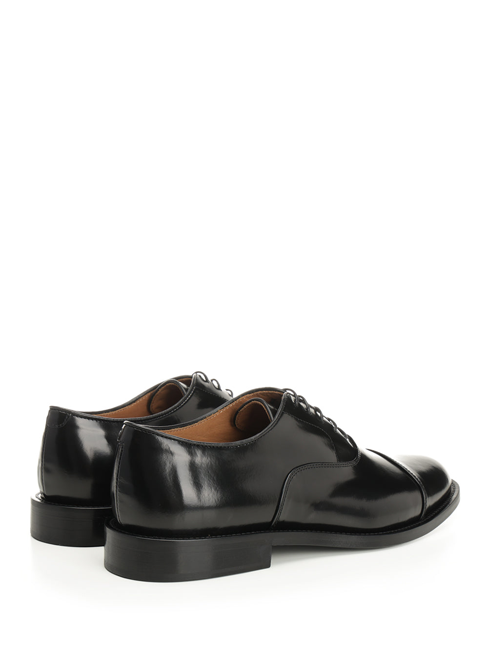 black leather Oxford shoe Lace-up