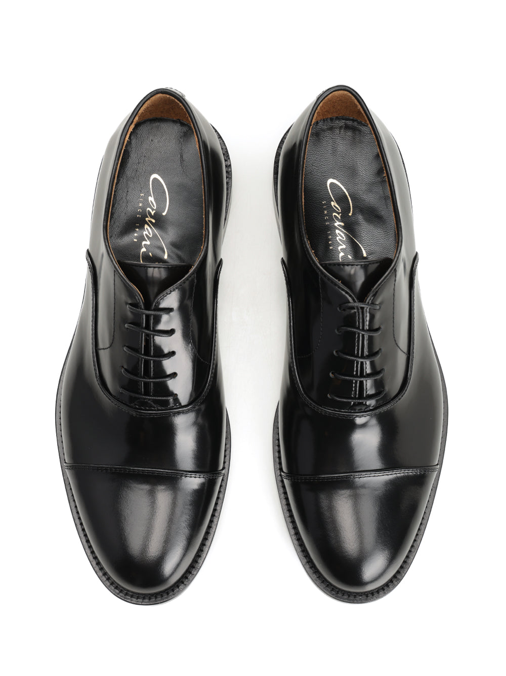 black leather Oxford shoe Lace-up