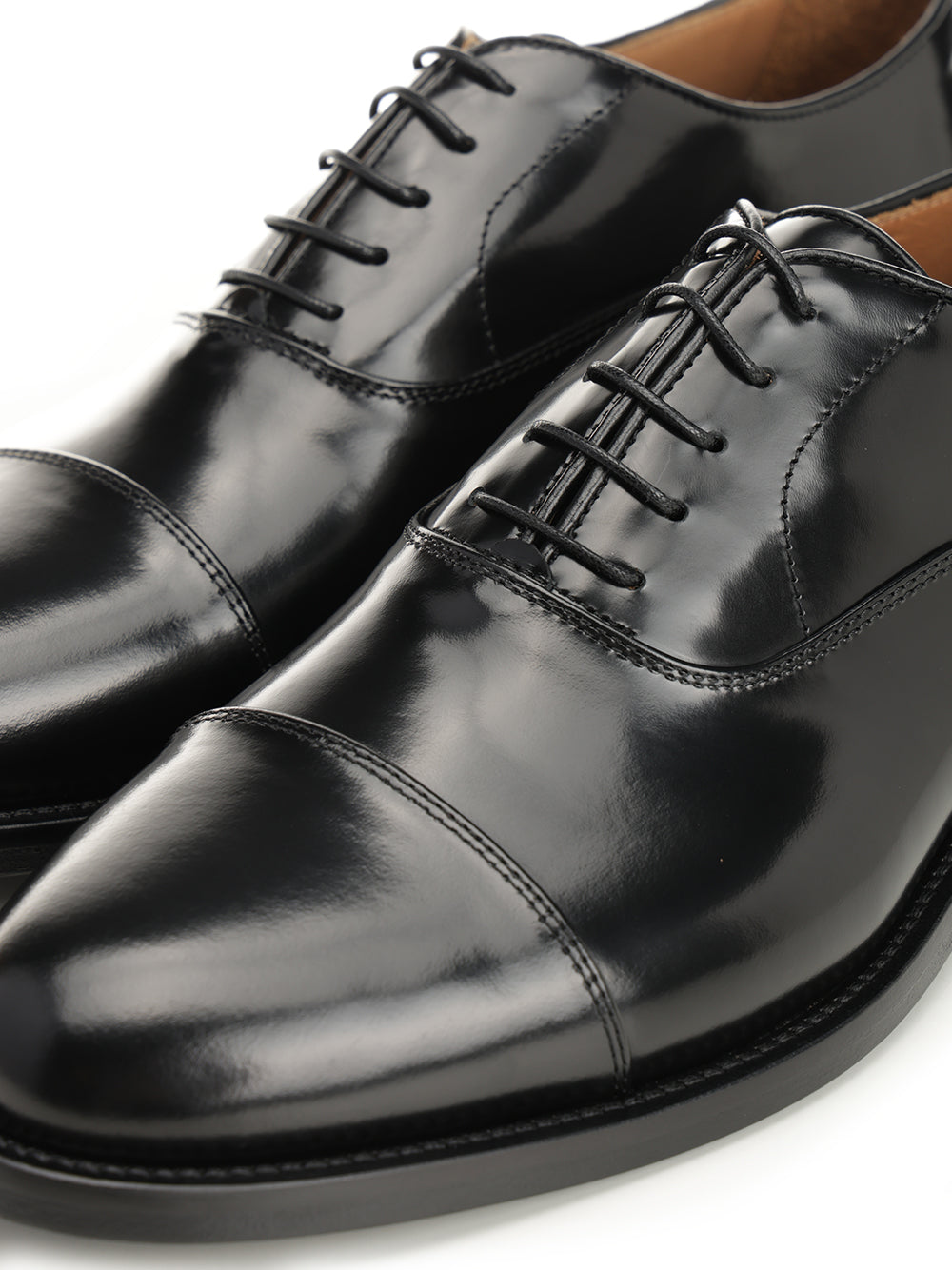 black leather Oxford shoe Lace-up