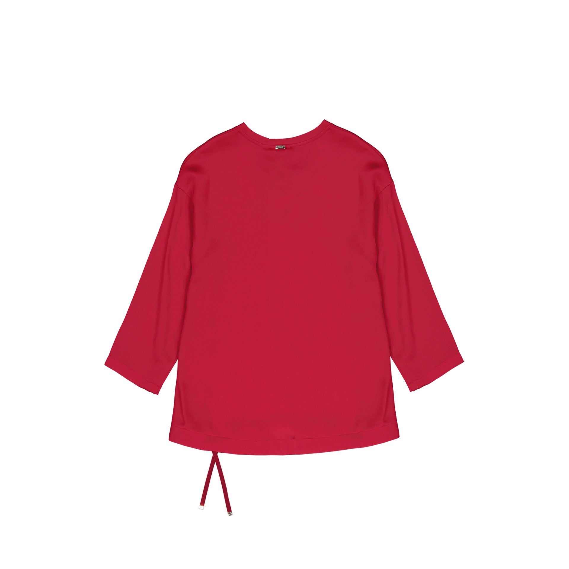 Herno Long-Sleeve V-Neck Top Red Acetate Viscose