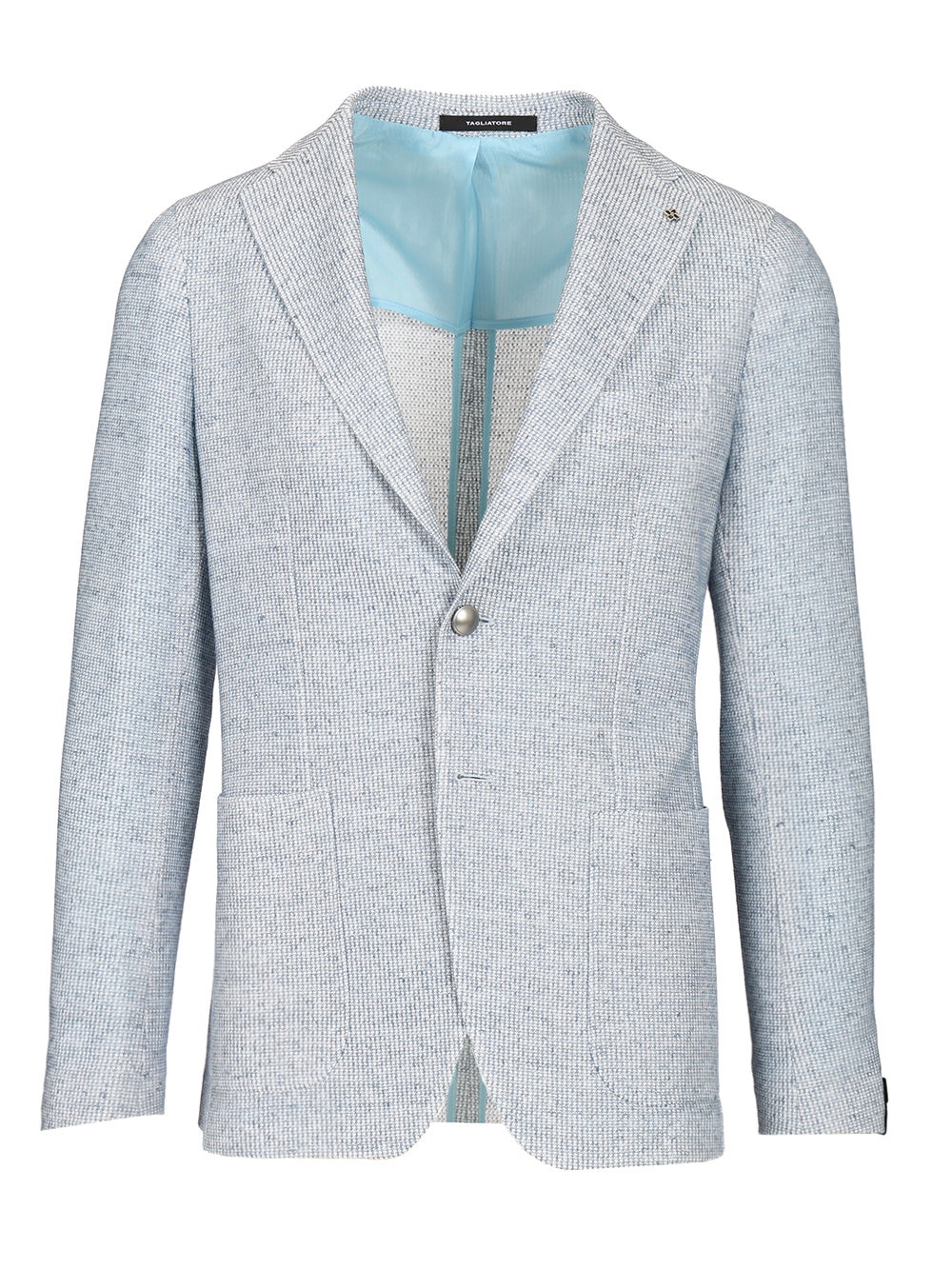 Cotton and linen jersey blazer Light Blue Jacket