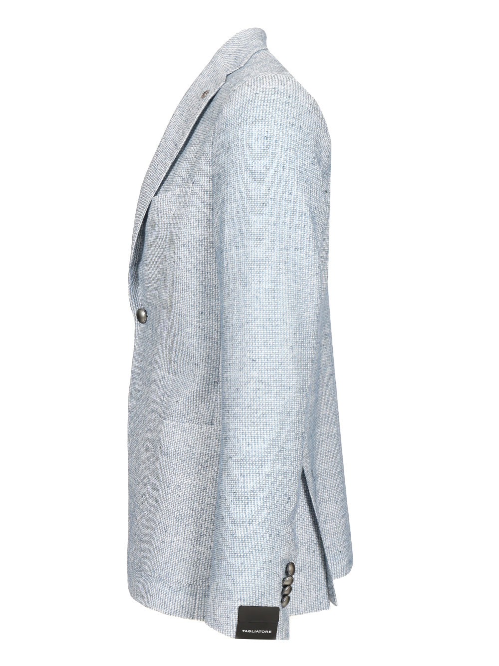 Cotton and linen jersey blazer Light Blue Jacket