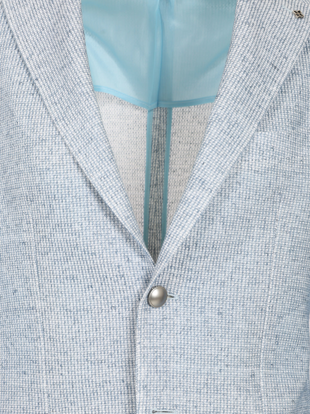 Cotton and linen jersey blazer Light Blue Jacket