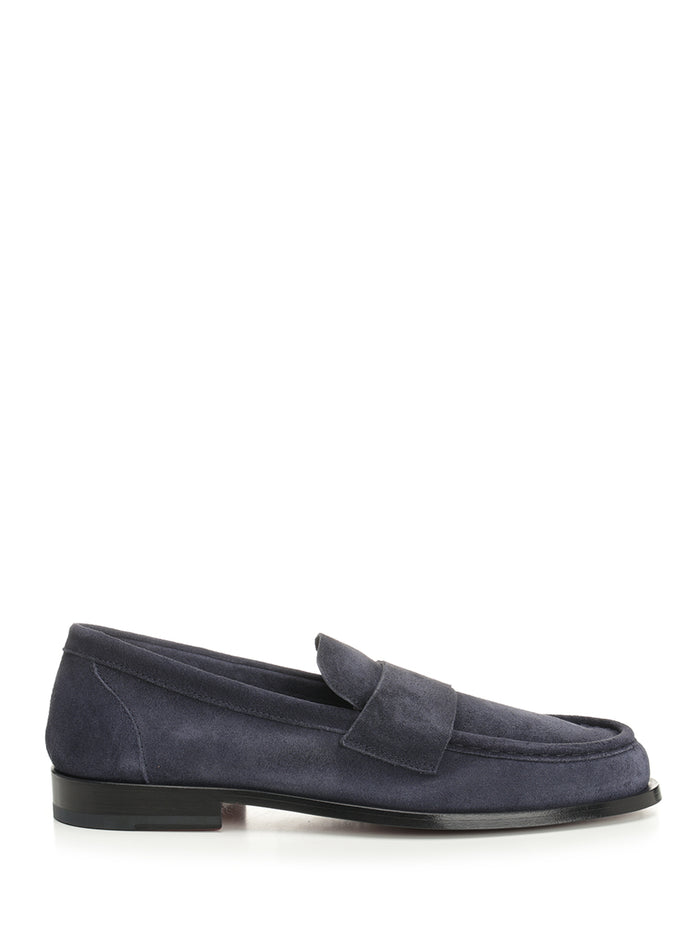 Suede moccasin Blue Leather Scarpe Basse