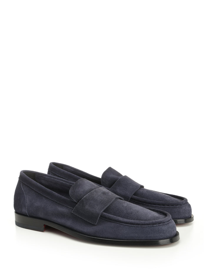 Suede moccasin Blue Leather Scarpe Basse