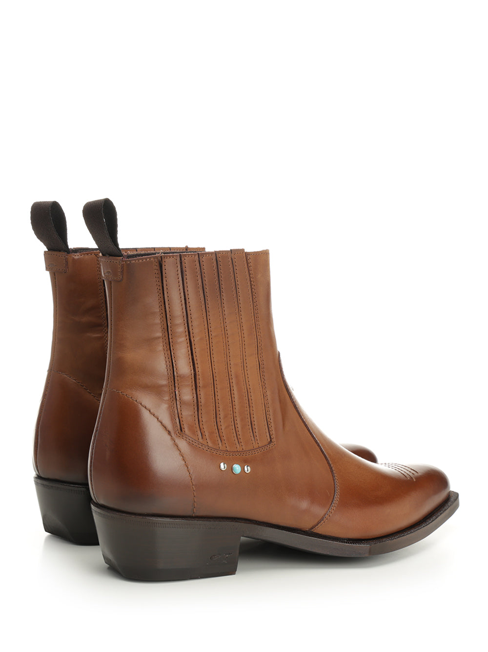 Texan leather ankle boot Beige