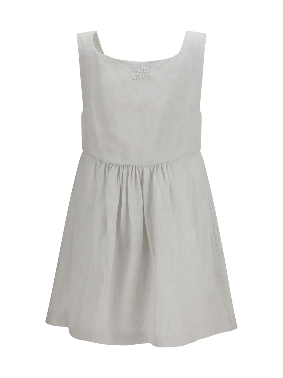 Linen Short Dress White