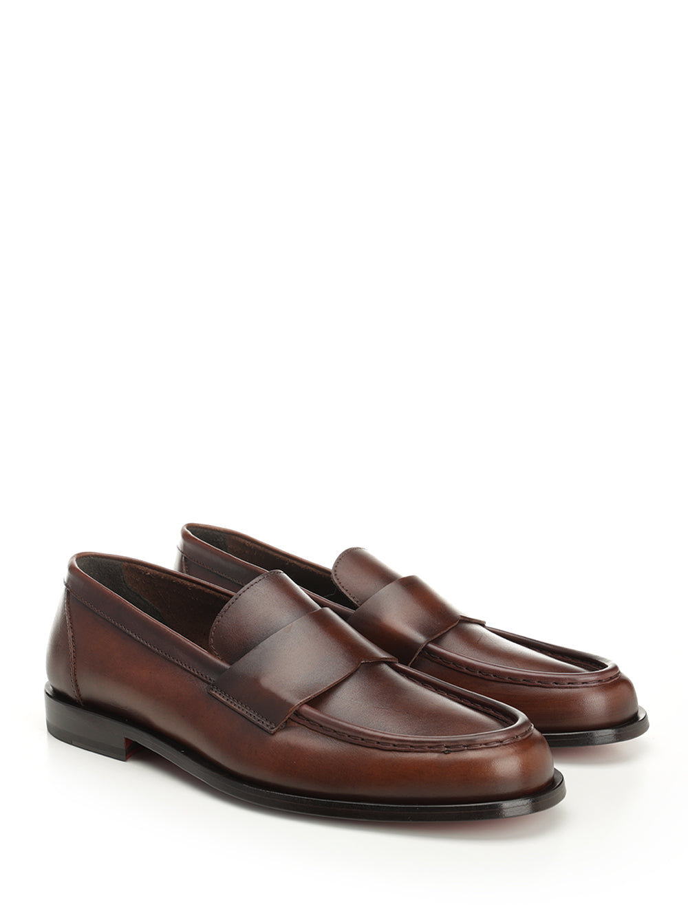 Brown mocassin Leather Scarpe Basse