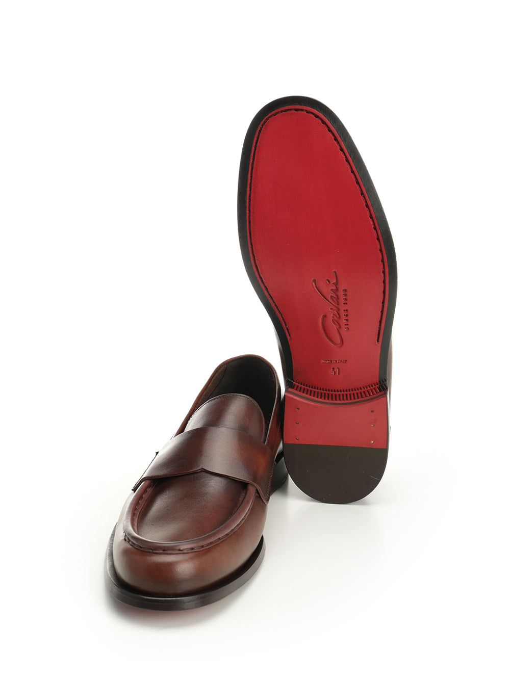 Brown mocassin Leather Scarpe Basse
