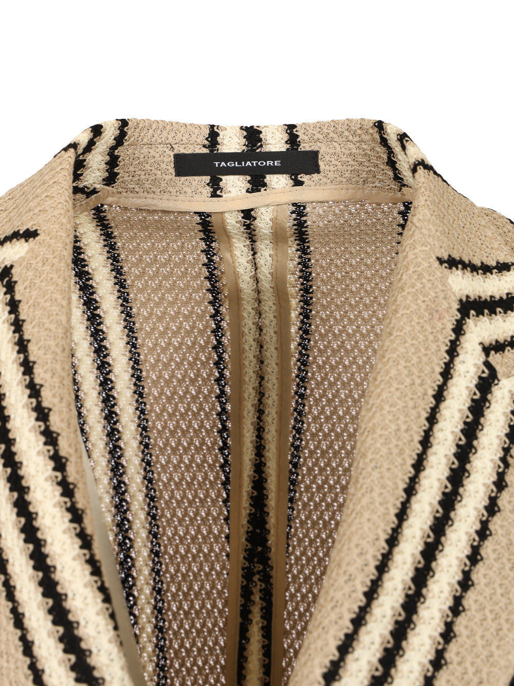 Double-Breasted Jacket Linen And Cotton Jersey Beige