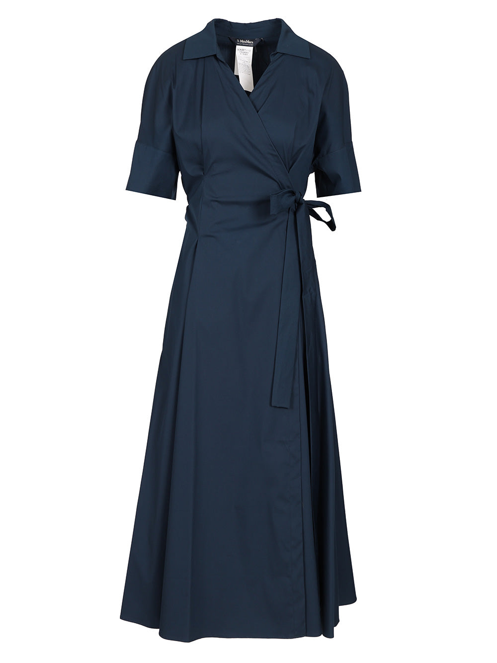Long wrap shirt dress Blue Cotton
