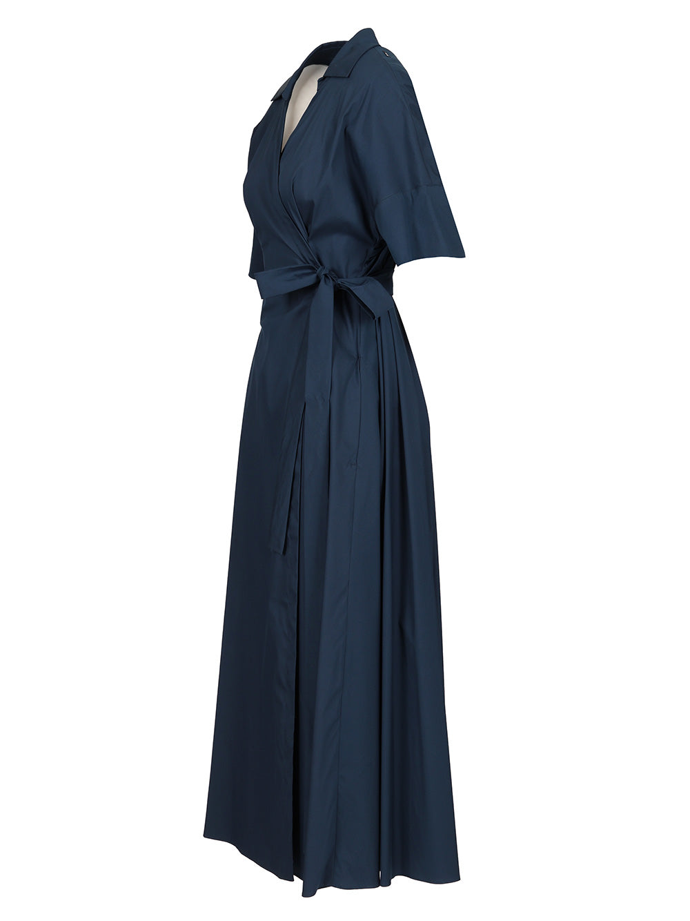 Long wrap shirt dress Blue Cotton