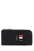 Black Grained Leather Zipped Wallet Calf