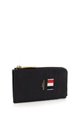 Black Grained Leather Zipped Wallet Calf