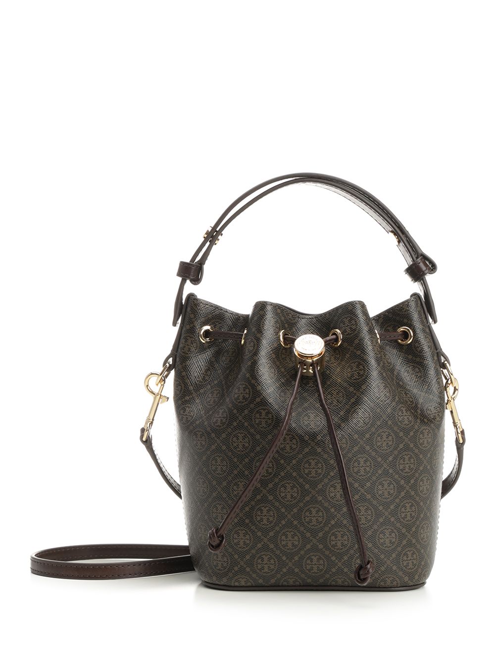 T Monogram mini bucket bag Brown Body : Cotton Handbags