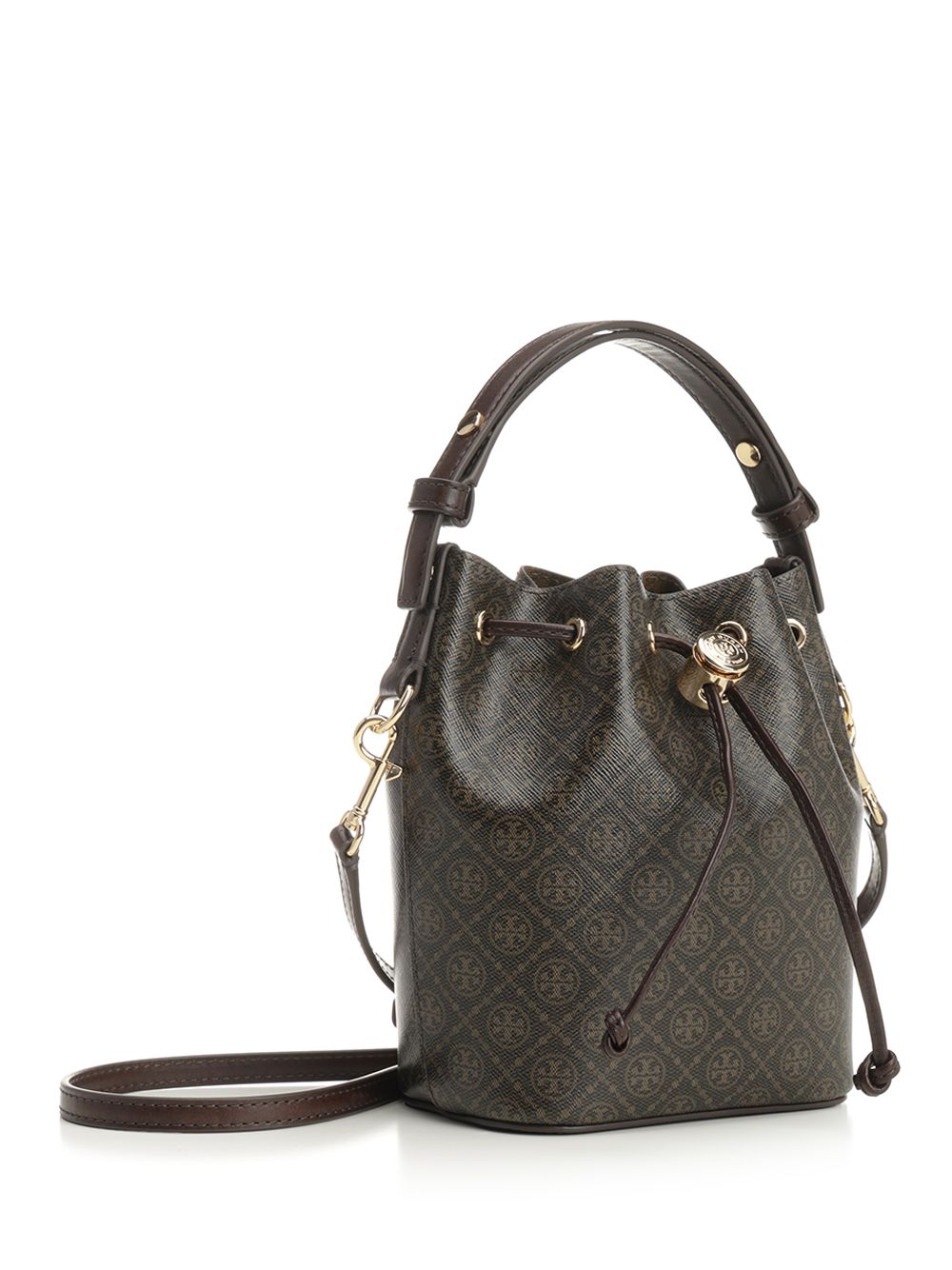 T Monogram mini bucket bag Brown Body : Cotton Handbags