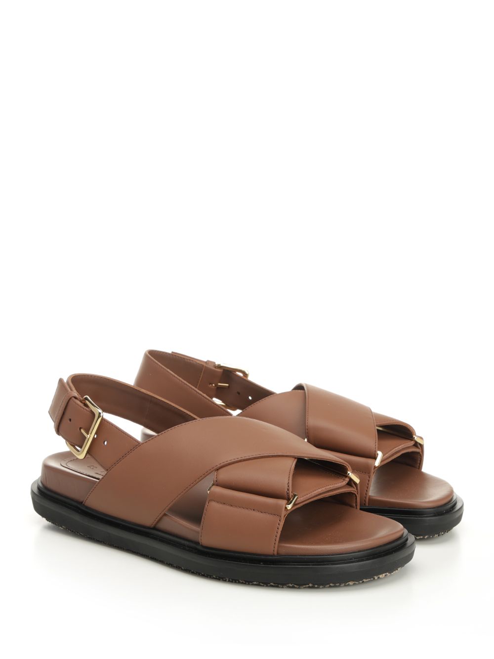 Brown leather Footbed Sandal