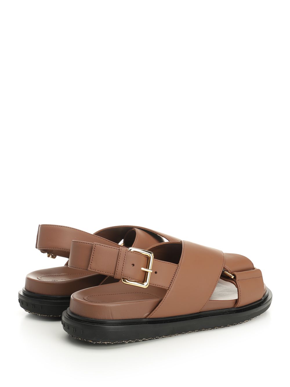 Brown leather Footbed Sandal
