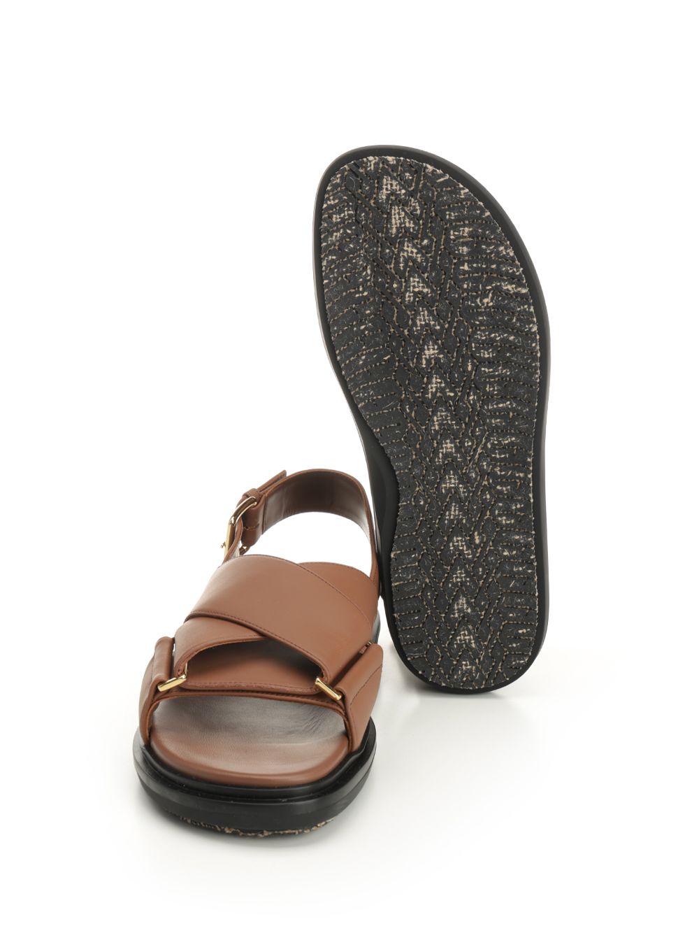 Brown leather Footbed Sandal