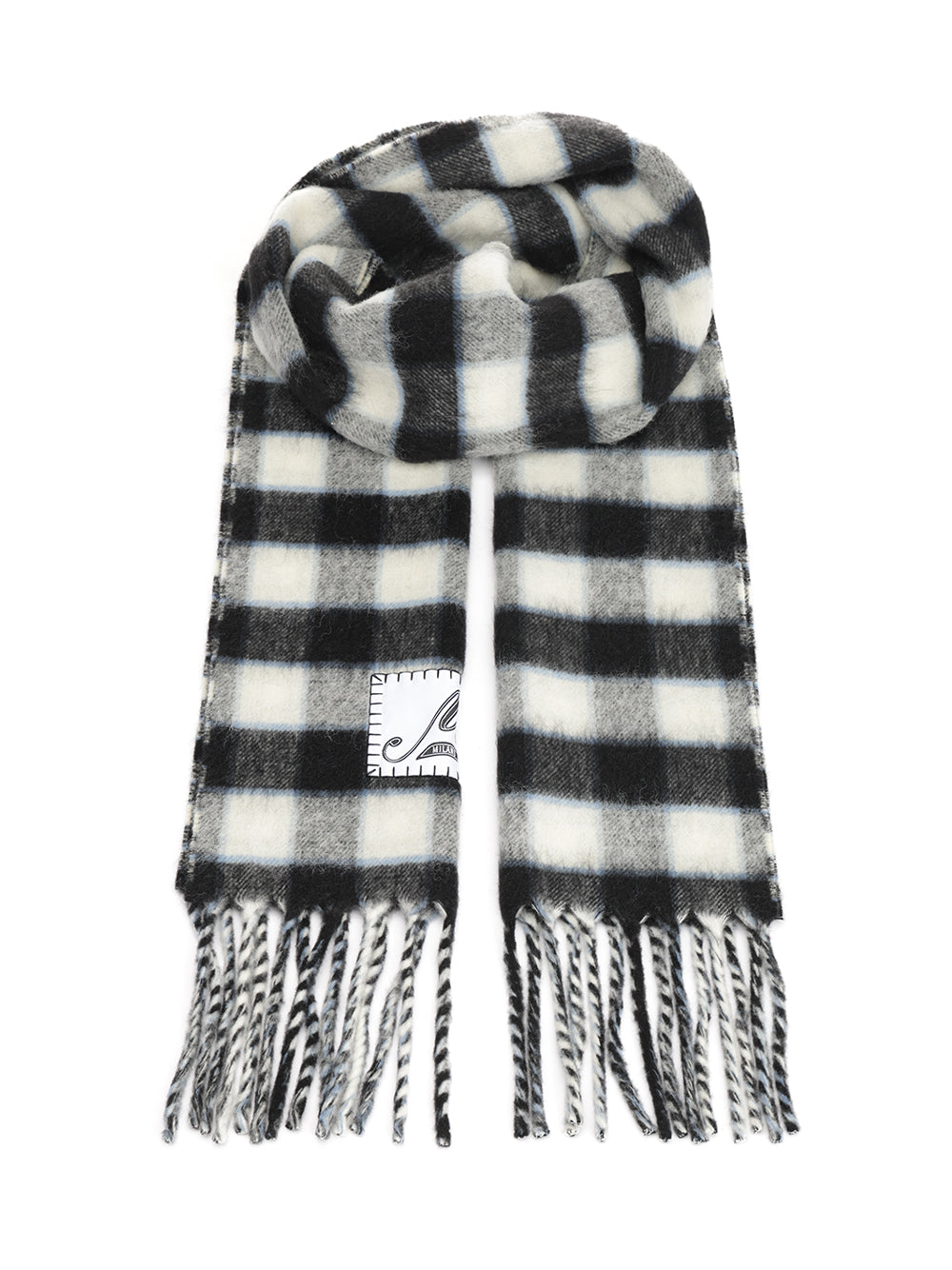 Double-face wool scarf Grey And Foulards