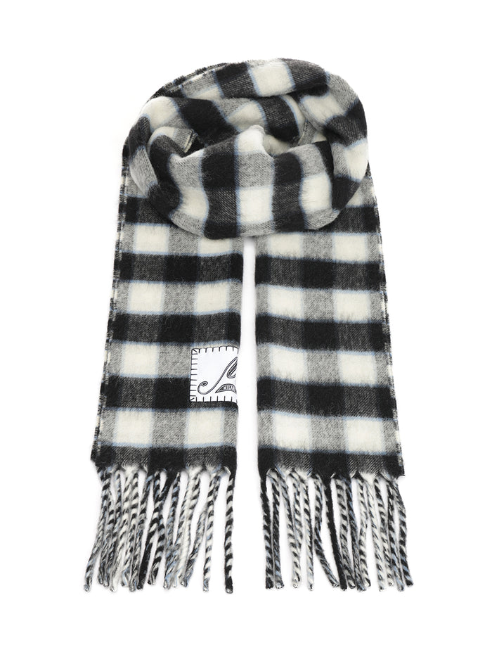 Double-face wool scarf Grey And Foulards
