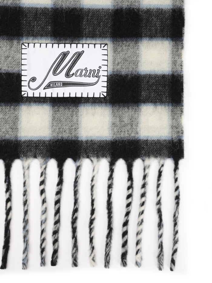 Double-face wool scarf Grey And Foulards