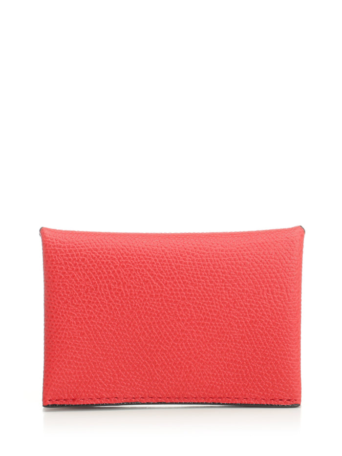 Button Card Holder Red Wallet