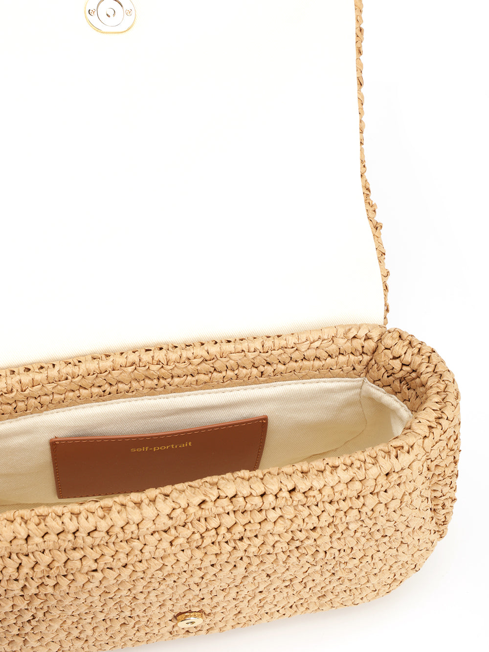 Raffia Bow Charm Shoulder Bag Brown Handbags
