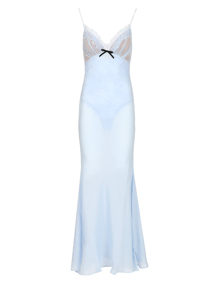 Maxi georgette dress Light Blue Vis