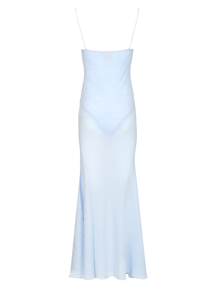 Maxi georgette dress Light Blue Vis