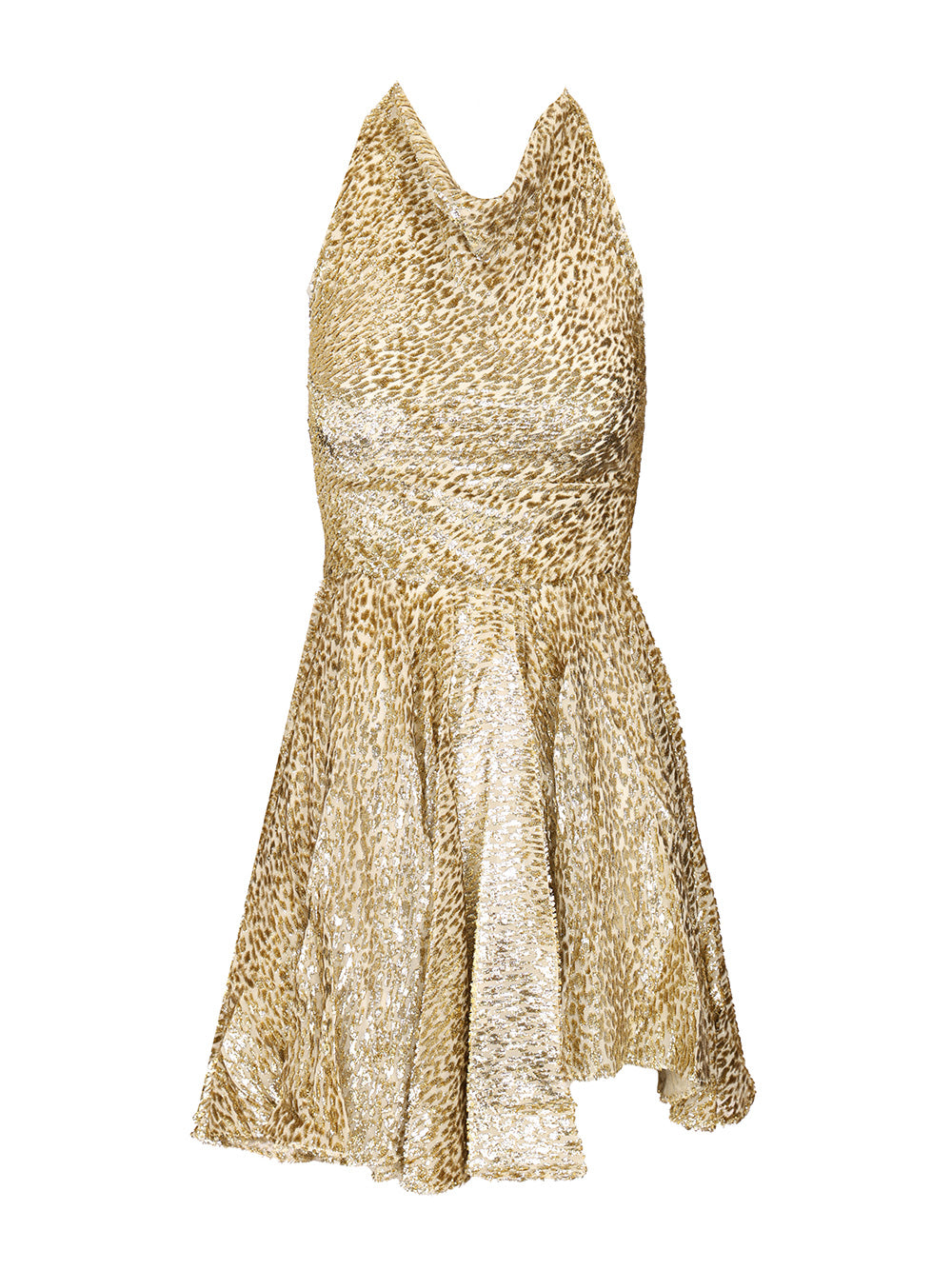 Coupe Gold Thread Mini Dress Me Fibre Silk
