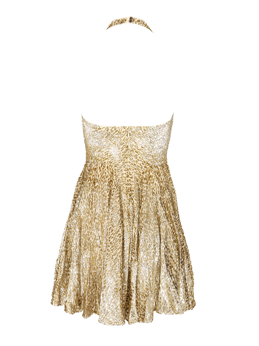 Coupe Gold Thread Mini Dress Me Fibre Silk